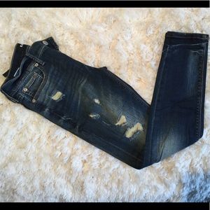 Express Mid Rise Stretch Distressed Jean